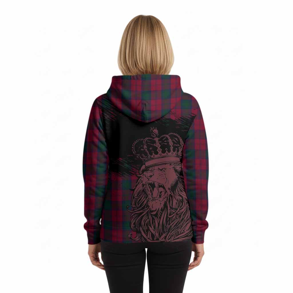 Lindsay Tartan Crest Hoodie Crowned Lion Heritage Style