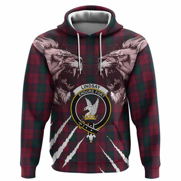 Lindsay Tartan Crest Hoodie Ferocious Lion Style