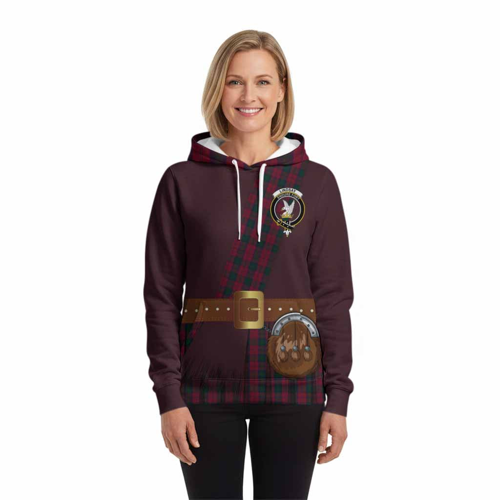 Lindsay Tartan Crest Hoodie Kilt Costume Style