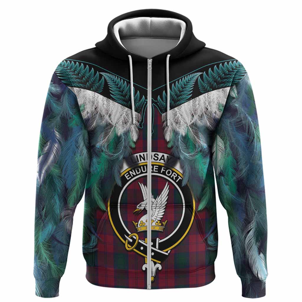 Lindsay Tartan Crest Hoodie New Zealand Maori Korowai Cloak
