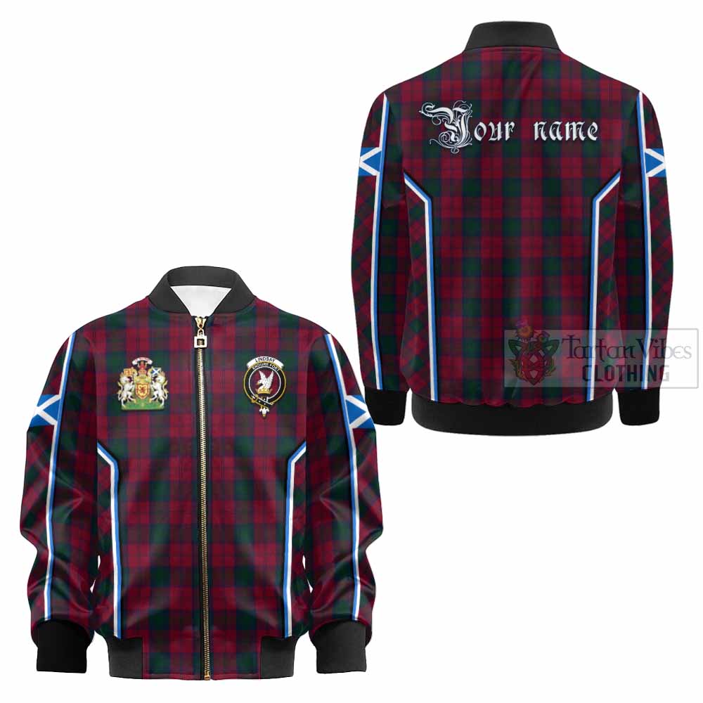 Lindsay Tartan Crest Kid Bomber Jacket Scotland Coat of Arm Flag Style - Tartan Vibes Clothing