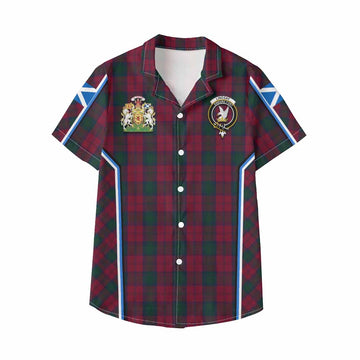 Lindsay Tartan Crest Kid Hawaiian Shirt Scotland Coat of Arm Flag Style - Tartan Vibes Clothing