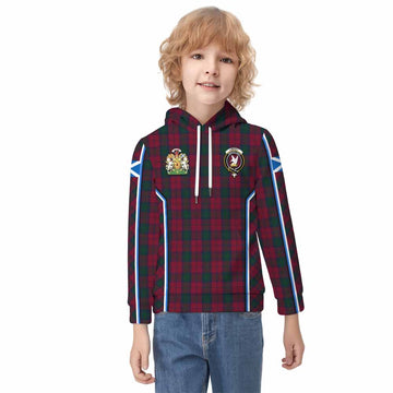 Lindsay Tartan Crest Kid Hoodie Scotland Coat of Arm Flag Style - Tartan Vibes Clothing