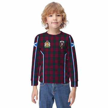 Lindsay Tartan Crest Kid Knitted Sweatshirt Scotland Coat of Arm Flag Style - Tartan Vibes Clothing