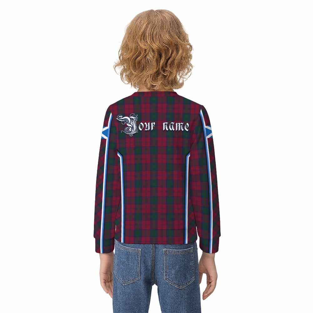 Lindsay Tartan Crest Kid Knitted Sweatshirt Scotland Coat of Arm Flag Style - Tartan Vibes Clothing