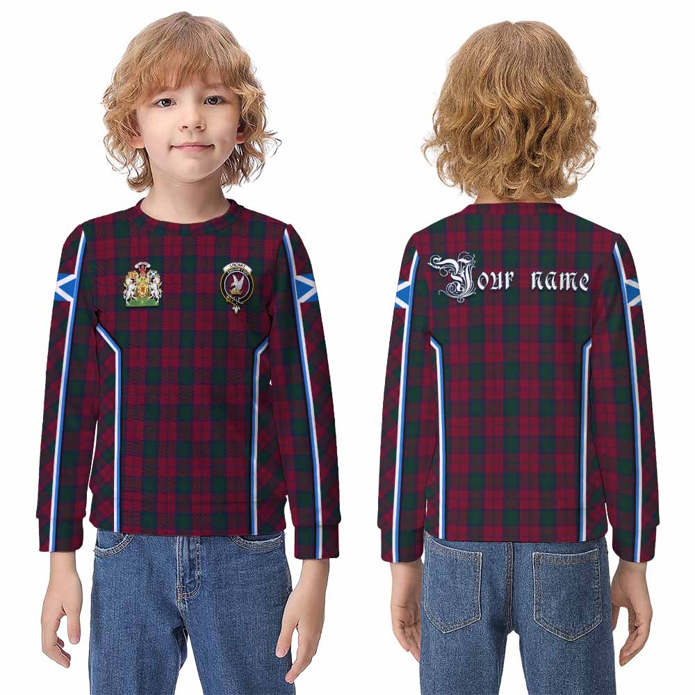 Lindsay Tartan Crest Kid Knitted Sweatshirt Scotland Coat of Arm Flag Style - Tartan Vibes Clothing
