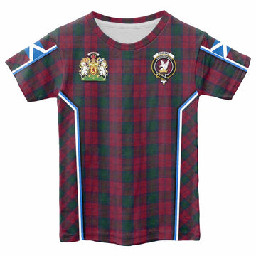 Lindsay Tartan Crest Kid T-shirt Scotland Coat of Arm Flag Style - Tartan Vibes Clothing