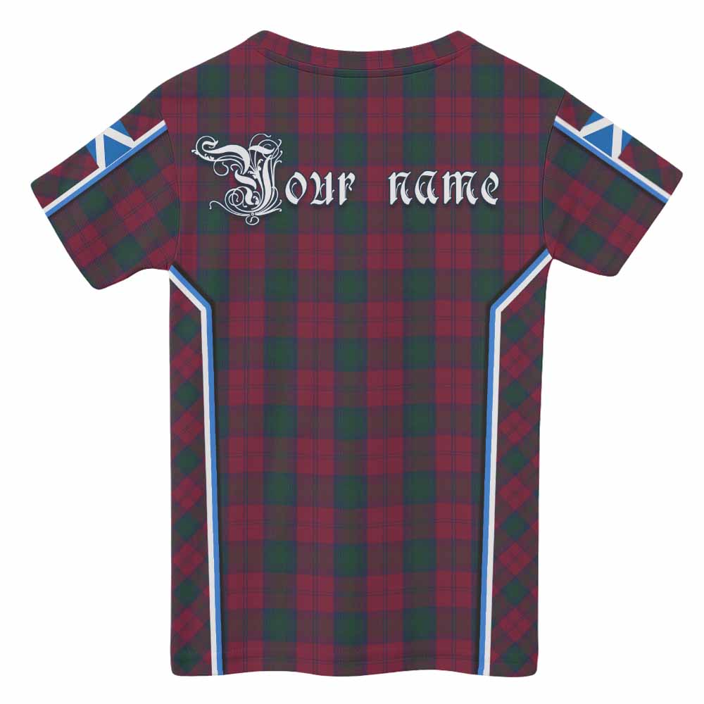 Lindsay Tartan Crest Kid T-shirt Scotland Coat of Arm Flag Style - Tartan Vibes Clothing