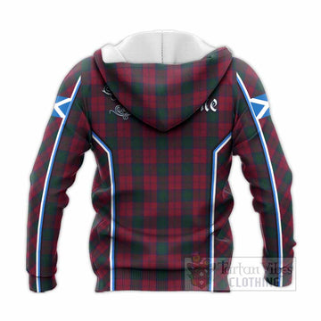Lindsay Tartan Crest Knitted Hoodie Scotland Coat of Arm Flag Style