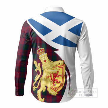 Lindsay Tartan Crest Lion Rampant Long Sleeve Button Shirts Classic Scottish Style