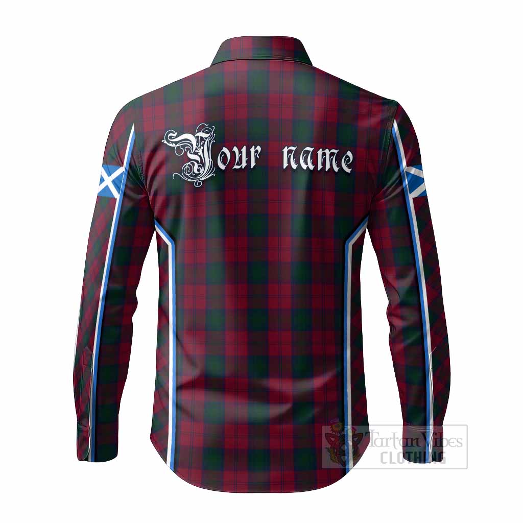 Lindsay Tartan Crest Long Sleeve Button Shirts Scotland Coat of Arm Flag Style - Tartan Vibes Clothing