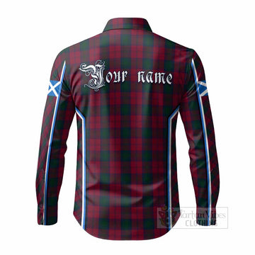 Lindsay Tartan Crest Long Sleeve Button Shirts Scotland Coat of Arm Flag Style
