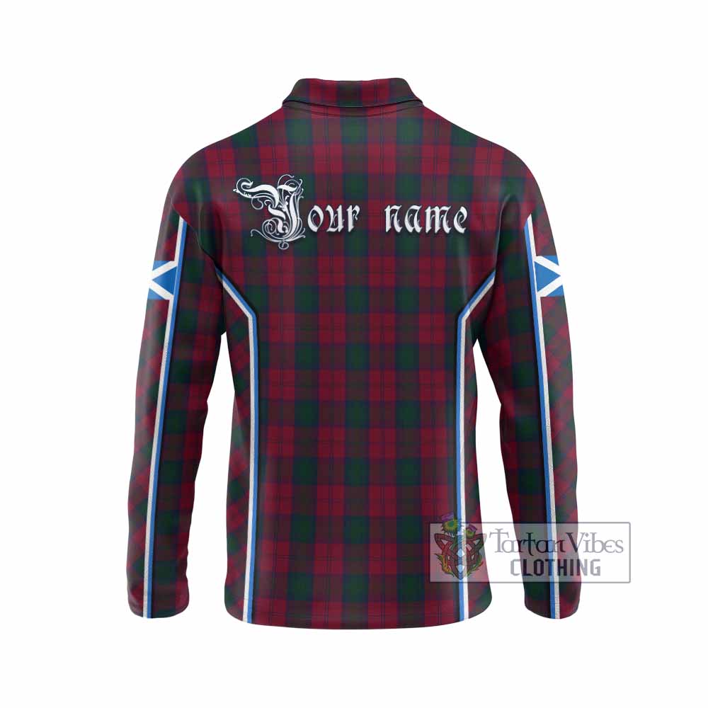 Lindsay Tartan Crest Long Sleeve Polo Shirt Scotland Coat of Arm Flag Style - Tartan Vibes Clothing