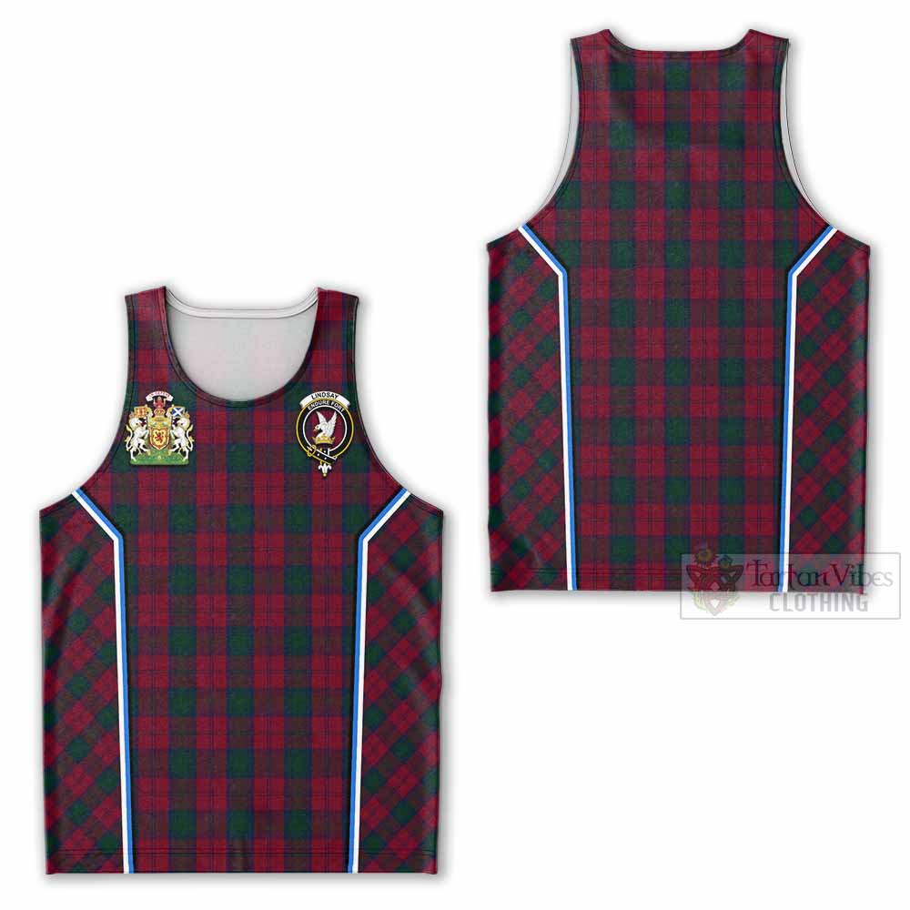 Lindsay Tartan Crest Men Tank Top Scotland Coat of Arm Flag Style - Tartan Vibes Clothing