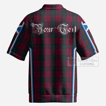 Lindsay Tartan Crest Men’s Polo Sweater Top Scotland Coat of Arm Flag Style