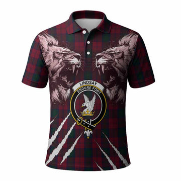 Lindsay Tartan Crest Polo Shirt Ferocious Lion Style