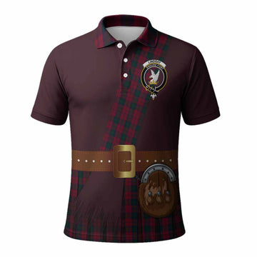 Lindsay Tartan Crest Polo Shirt Kilt Costume Style