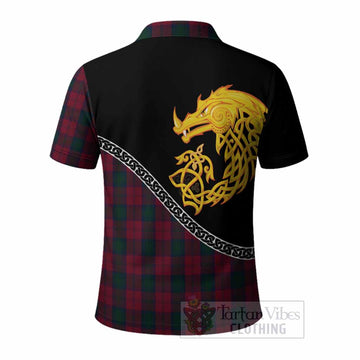 Lindsay Tartan Crest Polo Shirt Legendary Dragon Knot Half Style