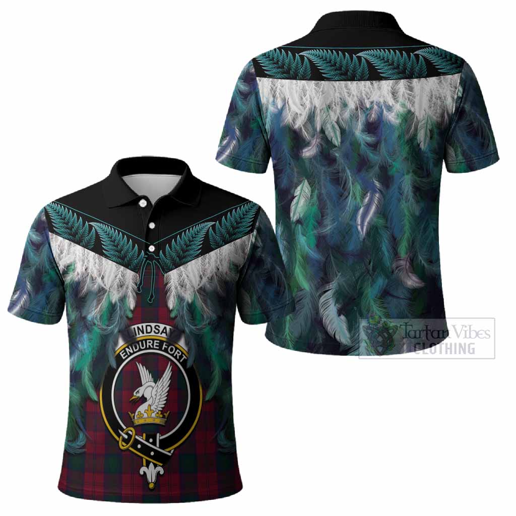 Lindsay Tartan Crest Polo Shirt New Zealand Maori Korowai Cloak