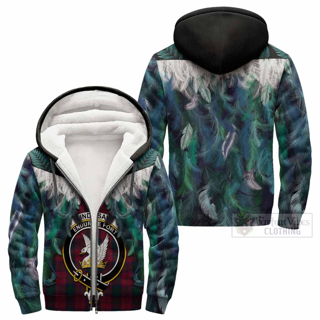 Lindsay Tartan Crest Sherpa Hoodie New Zealand Maori Korowai Cloak
