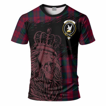Lindsay Tartan Crest T-Shirt Crowned Lion Heritage Style