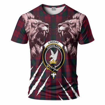 Lindsay Tartan Crest T-Shirt Ferocious Lion Style
