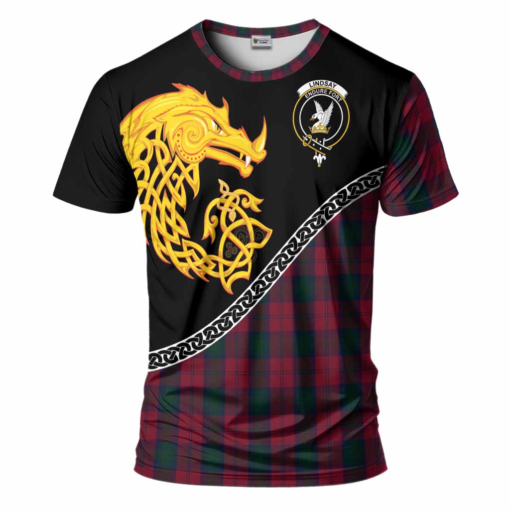 Lindsay Tartan Crest T-Shirt Legendary Dragon Knot Half Style