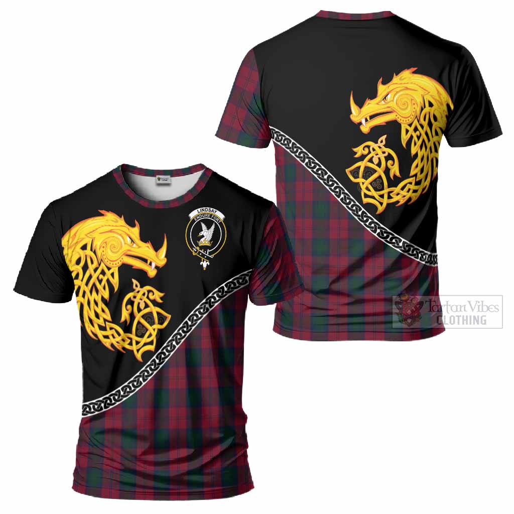 Lindsay Tartan Crest T-Shirt Legendary Dragon Knot Half Style