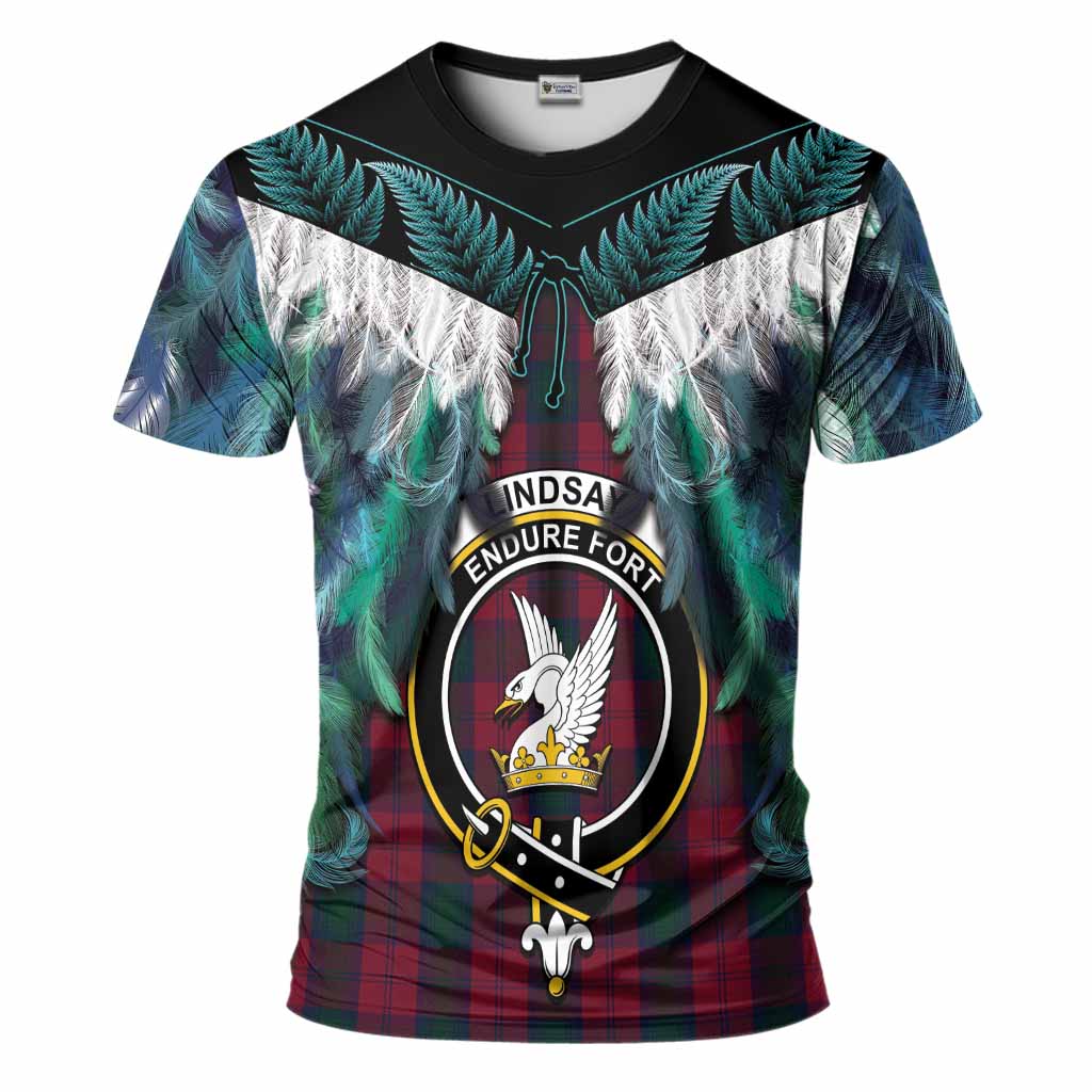 Lindsay Tartan Crest T-Shirt New Zealand Maori Korowai Cloak