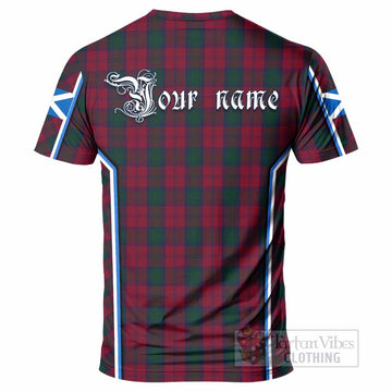Lindsay Tartan Crest T-shirt Scotland Coat of Arm Flag Style - Tartan Vibes Clothing