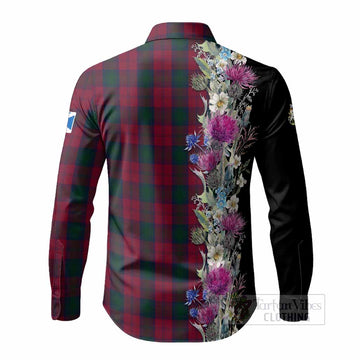 Lindsay Tartan Crest Thistle Floral Long Sleeve Button Shirts
