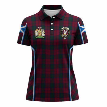 Lindsay Tartan Crest Women's Polo Shirt Scotland Coat of Arm Flag Style - Tartan Vibes Clothing