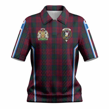 Lindsay Tartan Crest Women’s Polo Sweater Top Scotland Coat of Arm Flag Style