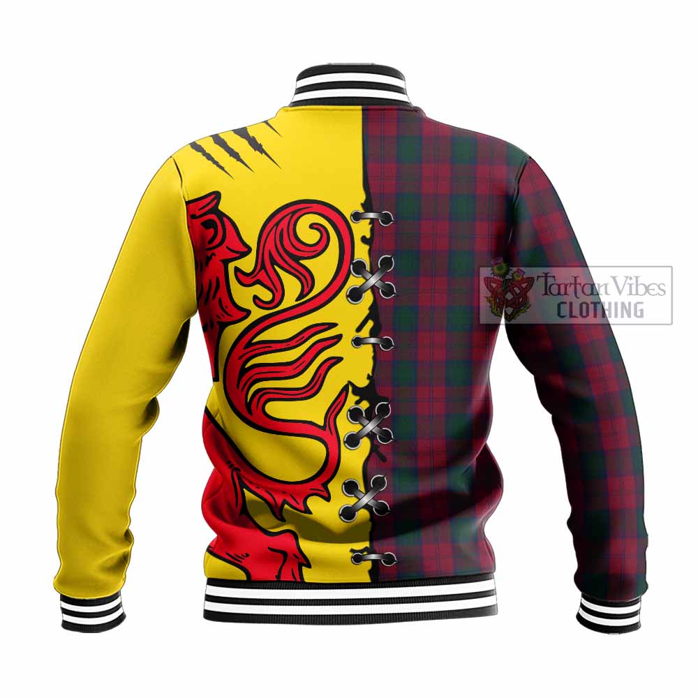 Lindsay Tartan Family Crest Baseball Jacket Lion Rampant Honor - Tartan Vibes Clothing