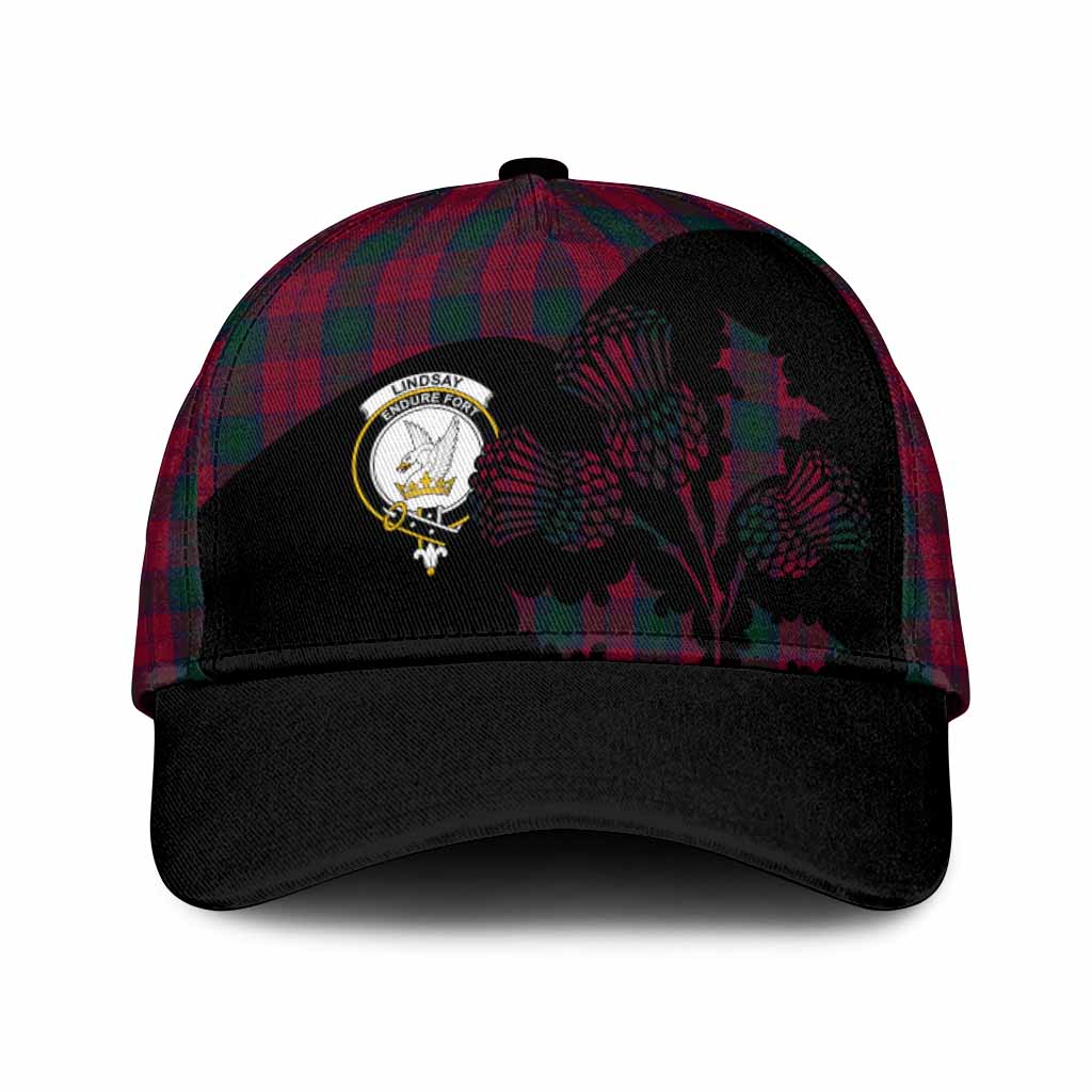 Lindsay Tartan Family Crest Classic Cap Scotland Thistle Floral Flag Style