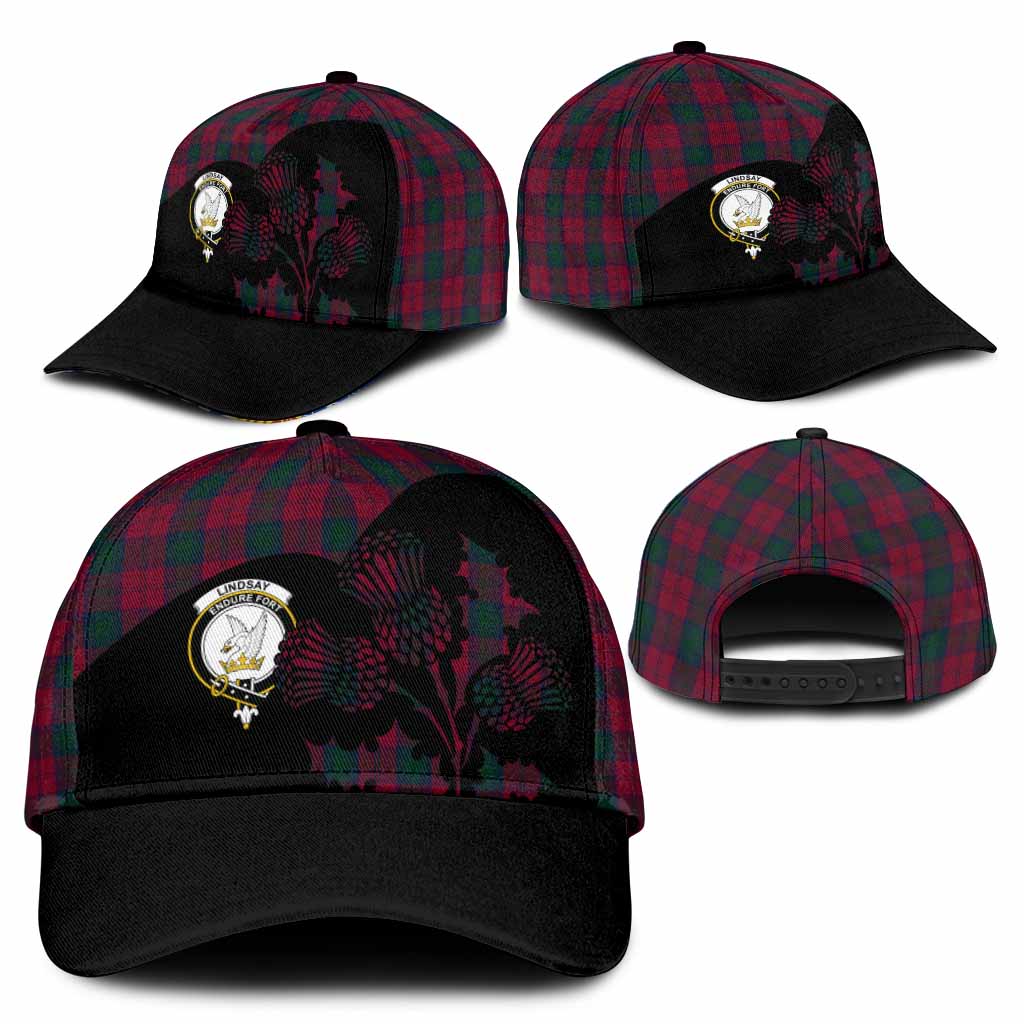 Lindsay Tartan Family Crest Classic Cap Scotland Thistle Floral Flag Style