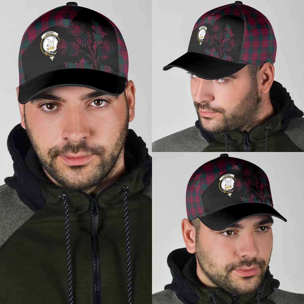 Lindsay Tartan Family Crest Classic Cap Scotland Thistle Floral Flag Style