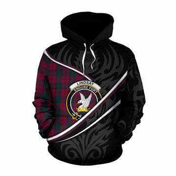 Lindsay Tartan Family Crest Cotton Hoodie Celtic Scottish Thistle Floral