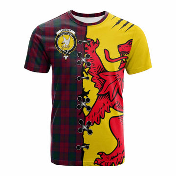 Lindsay Tartan Family Crest Cotton T-shirt Lion Rampant Honor - Tartan Vibes Clothing