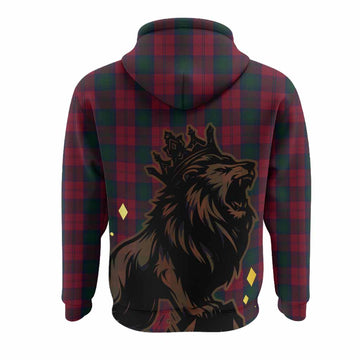 Lindsay Tartan Family Crest Hoodie Crowned Lion Roaring