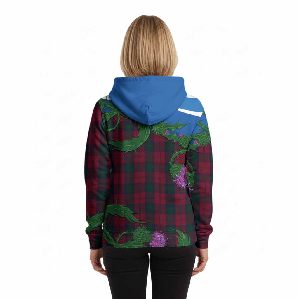 Lindsay Tartan Family Crest Hoodie Thistle in Minimalism