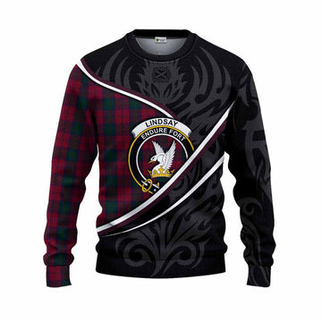 Lindsay Tartan Family Crest Knitted Sweater Celtic Scottish Thistle Floral - Tartan Vibes Clothing