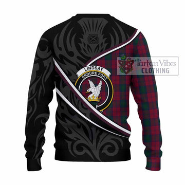 Lindsay Tartan Family Crest Knitted Sweater Celtic Scottish Thistle Floral - Tartan Vibes Clothing