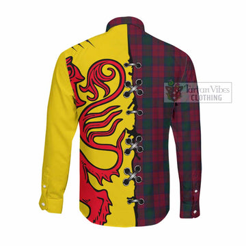 Lindsay Tartan Family Crest Long Sleeve Button Shirts Lion Rampant Honor