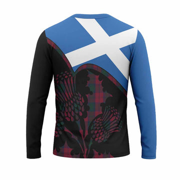 Lindsay Tartan Family Crest Long Sleeve T-Shirt Scotland Thistle Floral Flag Style