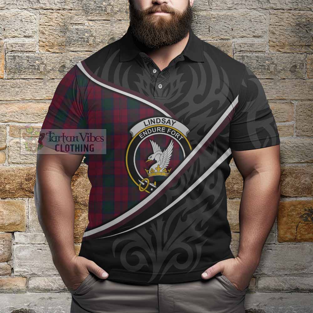 Lindsay Tartan Family Crest Polo Shirt Celtic Scottish Thistle Floral - Tartan Vibes Clothing