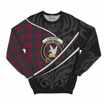Lindsay Tartan Family Crest Sweatshirt Celtic Scottish Thistle Floral - Tartan Vibes Clothing
