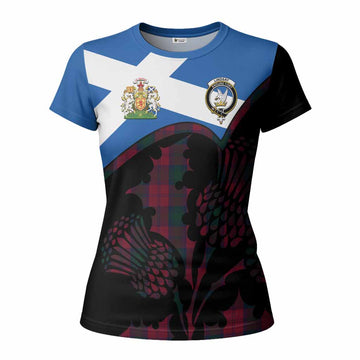 Lindsay Tartan Family Crest Women T shirt Scotland Thistle Floral Flag Style