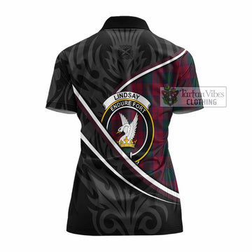 Lindsay Tartan Family Crest Women's Polo Shirt Celtic Scottish Thistle Floral - Tartan Vibes Clothing