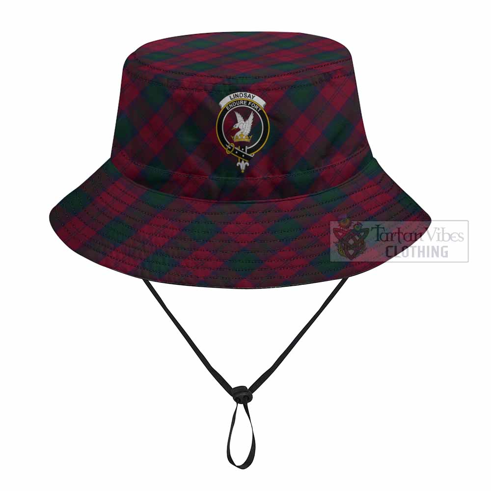 Lindsay Tartan Fishing Hat with Family Crest